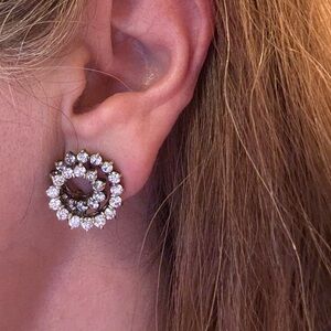 Vintage silver and Crystal beautiful earings